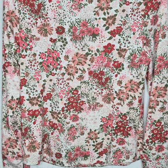 Laura Ashley Floral Print Half Zip Athletic Top Size Large - Picture 8 of 8